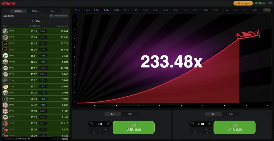 Aviator dual betting interface with automated cashout settings