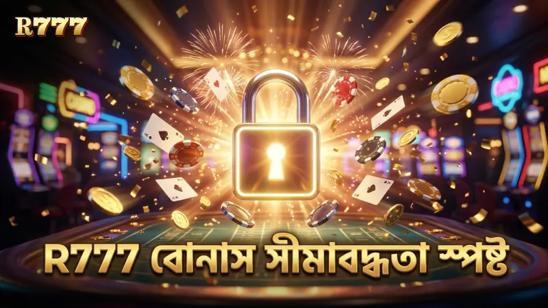 R777 প্ল্যাটফর্মে বোনাস ক্লেইমে সীমাবদ্ধতা স্পষ্ট।