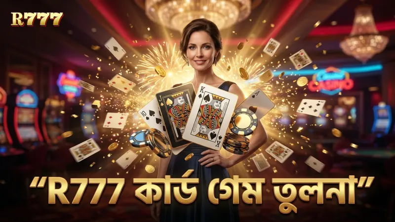 R777 প্ল্যাটফর্মে জনপ্রিয় কার্ড গেমের বৈশিষ্ট্যগুলো তুলনা করা হয়েছে